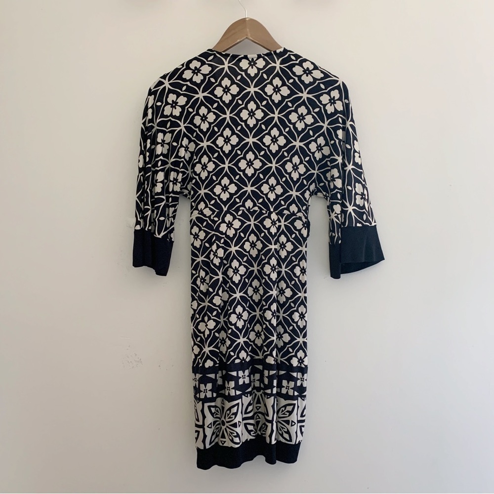 Hale Bob Deep V Neck Floral Silk Dress Small - Picture 4 of 8